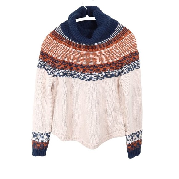 Madewell Sweaters - MADEWELL Size S Chunky Knit Brookdale Fair Isle Turtleneck PUllover Sweater